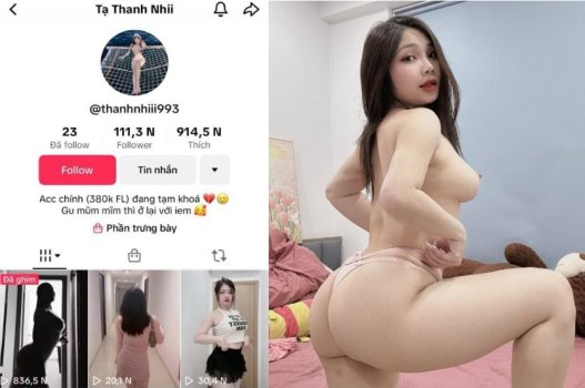 Tạ Thanh Nhi da trắng mông to mê tư thế doggy trên TikTok